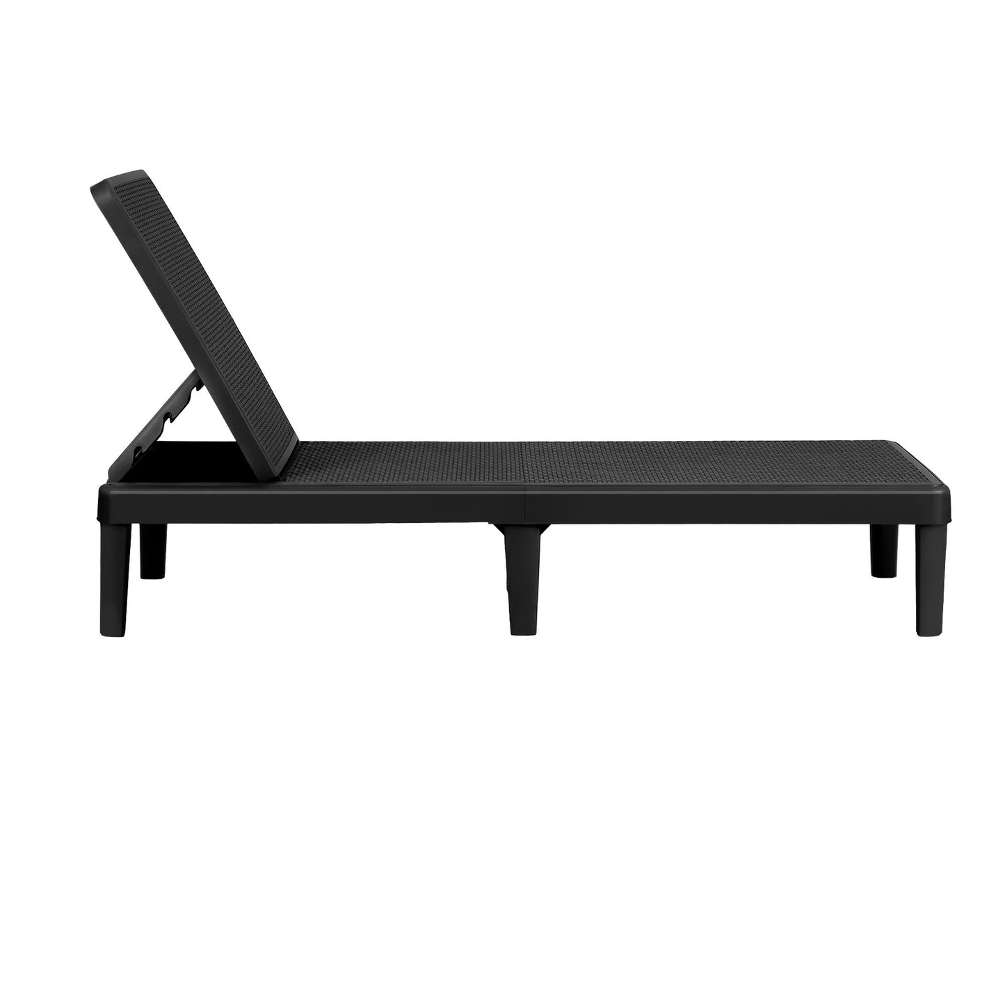 Beckett Sun Lounge Adjustable Lounger Patio Outdoor Furniture Lightweight - Black