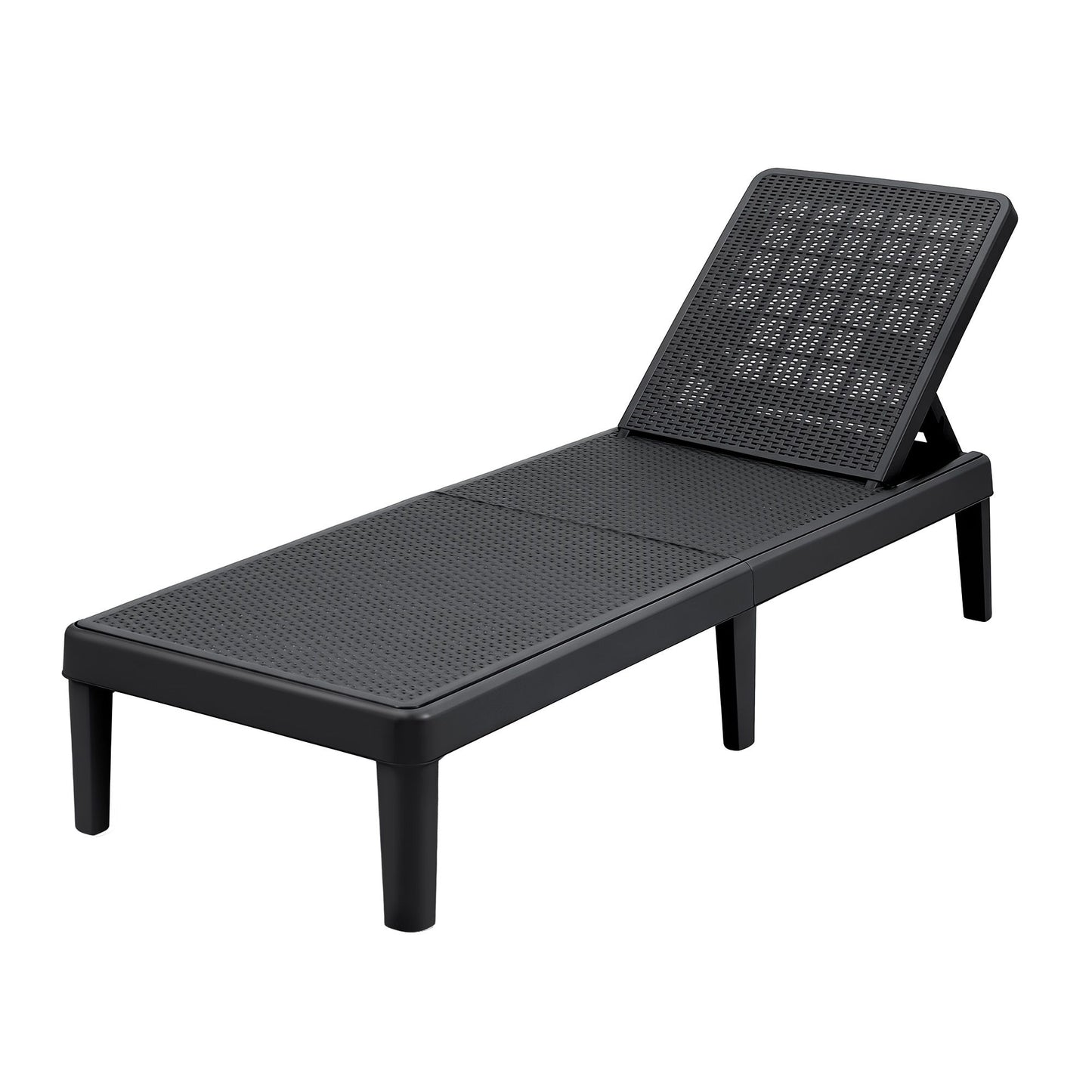 Beckett Sun Lounge Adjustable Lounger Patio Outdoor Furniture Lightweight - Black