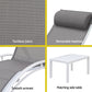 Graysen 3-Piece Sun Lounge Outdoor Lounger Steel Table Chairs Patio Furniture - White