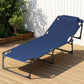 Quinlan Sun Lounger Folding Lounge Beach Chair Patio Outdoor Furniture - Blue