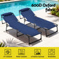 Quinlan Sun Lounger Folding Lounge Beach Chair Patio Outdoor Furniture - Blue