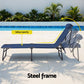 Quinlan Sun Lounger Folding Lounge Beach Chair Patio Outdoor Furniture - Blue