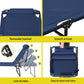 Quinlan Sun Lounger Folding Lounge Beach Chair Patio Outdoor Furniture - Blue