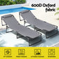 Quinlan Sun Lounger Folding Lounge Beach Chair Patio Outdoor Furniture - Grey
