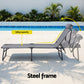 Quinlan Sun Lounger Folding Lounge Beach Chair Patio Outdoor Furniture - Grey