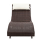 Travis Set of 2 Outdoor Sun Lounge Wicker Chair without Armrest - Brown