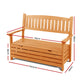 Thaloc Outdoor Storage Bench Box Wooden Garden Chair 2 Seat Timber Furniture - Natural