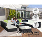 Chester 12-Seater Outdoor Set Furniture Wicker 13-Piece Sofa with Storage Cover - Black