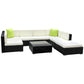 Chester 7-Seater Furniture Set Wicker Garden Patio Pool Lounge 8-Piece Outdoor Sofa - Black