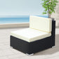 Wednesbury Set of 3 Outdoor Furniture Sofa Set Wicker Rattan Garden Lounge Chair Setting - Black