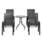 Tomos 4-Seater Table and chairs Stackable Bistro Set Patio Coffee 5-Piece Outdoor Furniture - Black