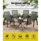Tomos 4-Seater Table and chairs Stackable Bistro Set Patio Coffee 5-Piece Outdoor Furniture - Black