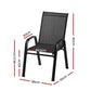Broseley Set of 2 Outdoor Stackable Chairs Lounge Chair Bistro Set Patio Furniture - Black