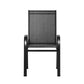 Broseley Set of 2 Outdoor Stackable Chairs Lounge Chair Bistro Set Patio Furniture - Black