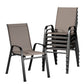 Broseley Set of 6 Outdoor Dining Chairs Stackable Chair Patio Garden Furniture - Brown