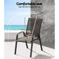 Broseley Set of 6 Outdoor Dining Chairs Stackable Chair Patio Garden Furniture - Brown