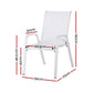 Broseley Set of 2 Outdoor Stackable Chairs Lounge Chair Bistro Set Patio Furniture - White