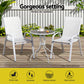 Broseley Set of 2 Outdoor Stackable Chairs Lounge Chair Bistro Set Patio Furniture - White