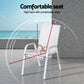 Broseley Set of 2 Outdoor Stackable Chairs Lounge Chair Bistro Set Patio Furniture - White