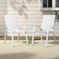 Broseley Set of 2 Outdoor Stackable Chairs Lounge Chair Bistro Set Patio Furniture - White
