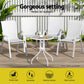 Broseley Set of 4 Outdoor Stackable Chairs Lounge Chair Bistro Set Patio Furniture - White