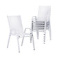 Broseley Set of 6 Outdoor Stackable Chairs Lounge Chair Bistro Set Patio Furniture - White