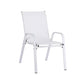 Broseley Set of 6 Outdoor Stackable Chairs Lounge Chair Bistro Set Patio Furniture - White