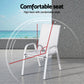 Broseley Set of 6 Outdoor Stackable Chairs Lounge Chair Bistro Set Patio Furniture - White