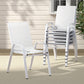 Broseley Set of 6 Outdoor Stackable Chairs Lounge Chair Bistro Set Patio Furniture - White