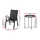 Piran 3-Piece Outdoor Bistro Set Patio Furniture Table and Chairs Stackable - Black