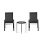Piran 3-Piece Outdoor Bistro Set Patio Furniture Table and Chairs Stackable - Black
