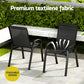Piran 3-Piece Outdoor Bistro Set Patio Furniture Table and Chairs Stackable - Black