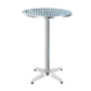 Marco Outdoor Bar Table Indoor Furniture Adjustable Aluminium Round 70/110cm - Silver