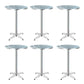 Marco Set of 6 Outdoor Bar Table Furniture Adjustable Aluminium Cafe Table Round - Silver
