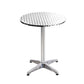 Marco Set of 6 Outdoor Bar Table Furniture Adjustable Aluminium Cafe Table Round - Silver