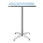 Didcot Bar Table Outdoor Furniture Adjustable Aluminium Pub Cafe Indoor Square - Silver