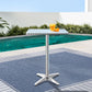 Didcot Bar Table Outdoor Furniture Adjustable Aluminium Pub Cafe Indoor Square - Silver