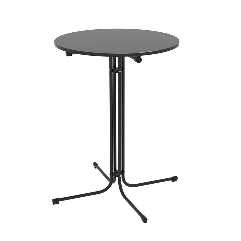 Lettice Outdoor Bar Table Round Folding Desk Top 109cm Patio Furniture - Black