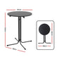 Lettice Outdoor Bar Table Round Folding Desk Top 109cm Patio Furniture - Black