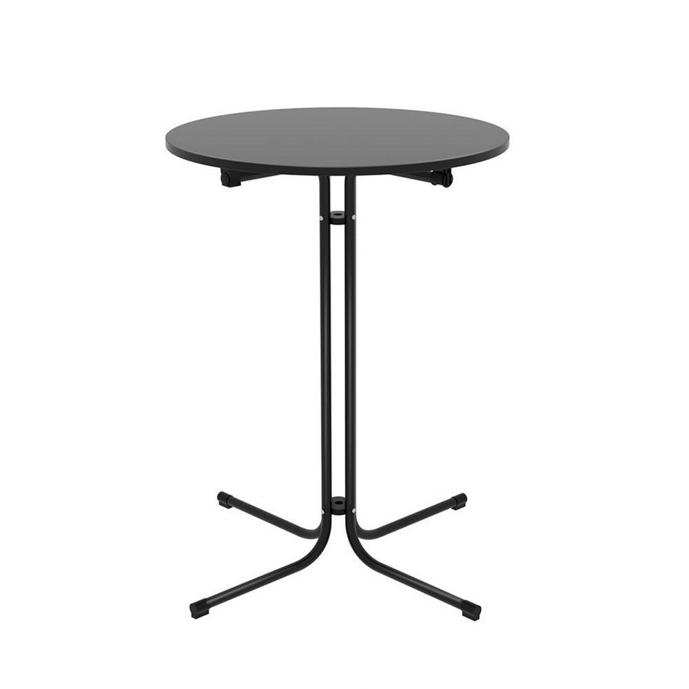 Lettice Outdoor Bar Table Round Folding Desk Top 109cm Patio Furniture - Black