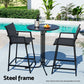 Lettice Outdoor Bar Table Round Folding Desk Top 109cm Patio Furniture - Black