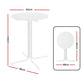 Lettice Outdoor Bar Table Round Folding Desk Top 109cm Patio Furniture - White