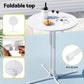 Lettice Outdoor Bar Table Round Folding Desk Top 109cm Patio Furniture - White