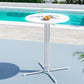 Lettice Outdoor Bar Table Round Folding Desk Top 109cm Patio Furniture - White