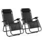 Loughton Set of 2 Zero Gravity Folding Recliner Outdoor Chair - Black