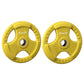 Everfit Weight Plates Olympic 20kgx2 Dumbbell Barbell Plate Weight Lifting Home Gym Yellow