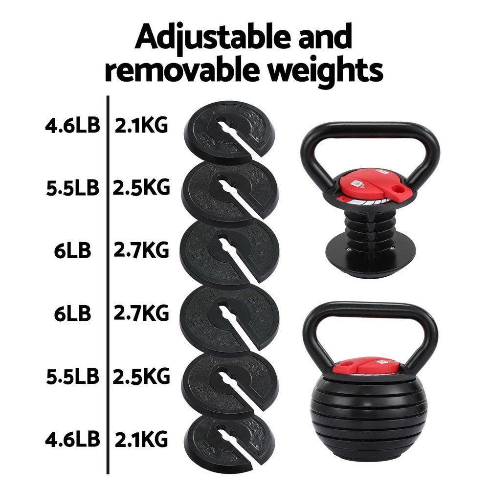 18kg Adjustable Kettlebell Set Portable Kettle Bell Weight Dumbbells 10lbs 40lbs