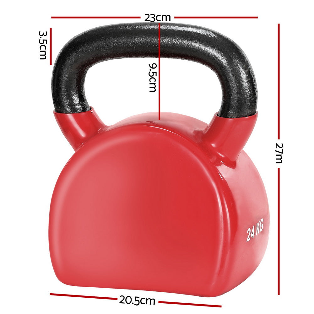 24kg Kettlebell Set Weightlifting Bench Dumbbells Kettle Bell Gym Home
