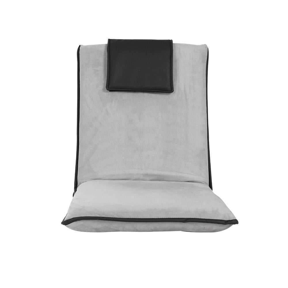 Set of 4 Megan Floor Lounge Sofa Bed Floor Cushion Velvet - Grey
