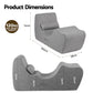 Maudie Chaise Lounge Chair Ergonomic S-Curve Floor Lounger Boneless Lounge Chairs - Grey